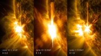 Три мощные вспышки класса Х произошли на Солнце за 2 дня