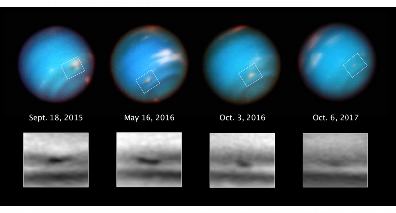 «Хаббл» наблюдает, как угасает темная буря на Нептуне