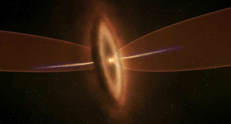Телескоп ALMA запечатлел «крики» новорожденной звезды