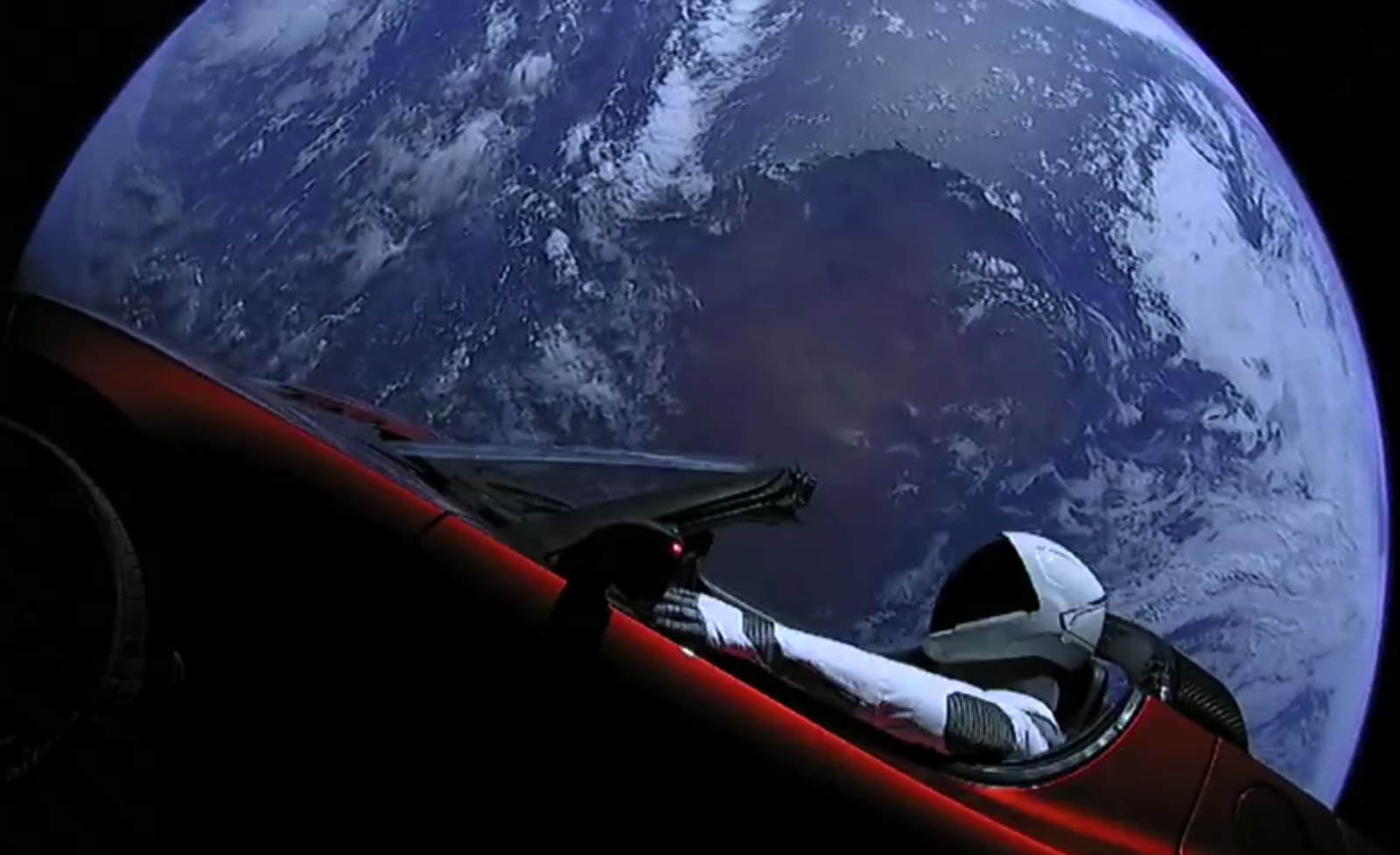 Tesla Roadster Space x. Tesla Roadster в космосе.