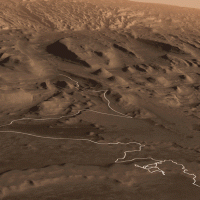 NASA опубликовало видео полета над маршрутом Curiosity на Марсе