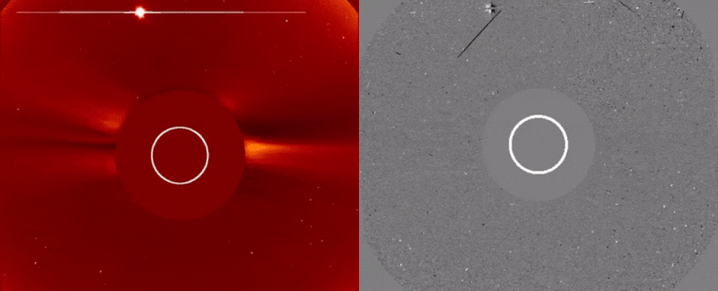 Обсерватория SOHO опубликовала видео, как Солнце испаряет комету