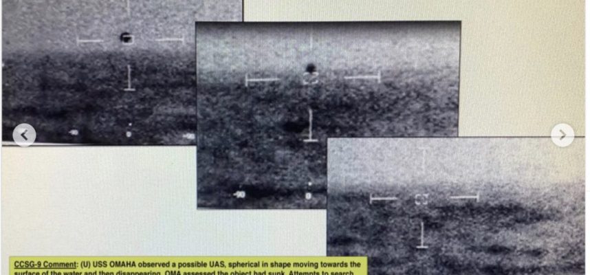 Недавно выпущенные кадры ВМС США показывают, как сферический НЛО погружается в океан