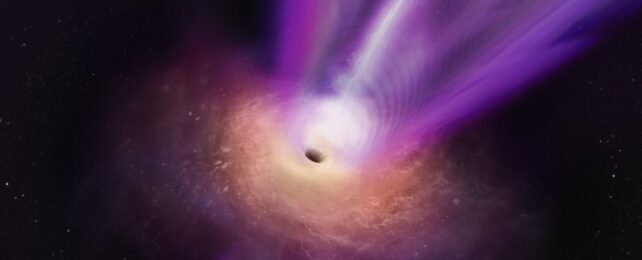 Ученые сделали первый снимок струи, извергающейся с края черной дыры