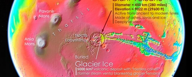 Огромный вулкан на Марсе найден спрятанным в обширном лабиринте