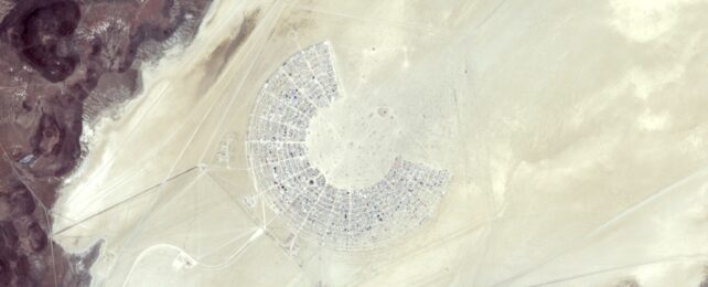 Удивительное фото: фестиваль Burning Man, вид из космоса