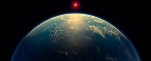 An illustration of the exoplanet K2-18b. Необычный газ на инопланетном мире исходит надежды на жизнь и здоровый скептицизм