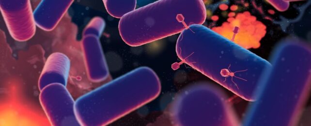 A digital illustration showing early microbes interacting with viruses. Исследование предполагает, что жизнь быстро возникает в условиях земли, подобных землям