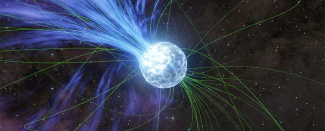 Artist’s concept of a magnetar. Магнитар «звездные квадраты» могут поднять золото в космосе, ученые обнаруживают