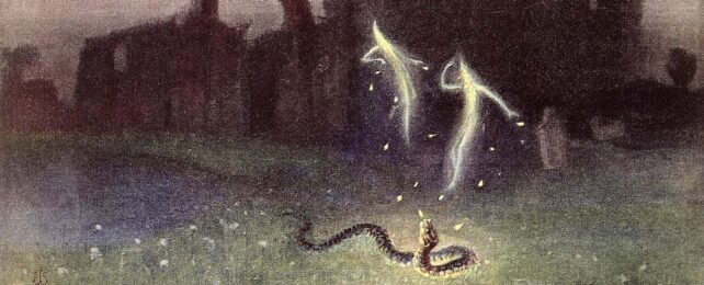 An 1823 painting, Will-o-the-wisp and snake. Странная наука, стоящая за призрачными огнями, которые преследовали нас веками
