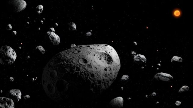 An artist’s impression of the asteroid 2025 MN45. Рекордный астероид вращается так быстро, что может разорваться на части