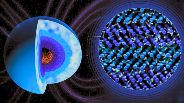 Горячий черный лед может быть ответственен за дикий магнетизм Нептуна